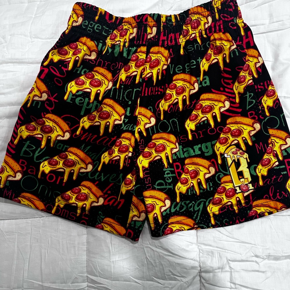 Pizza Print Boys Shorts Baseball Lifestyle